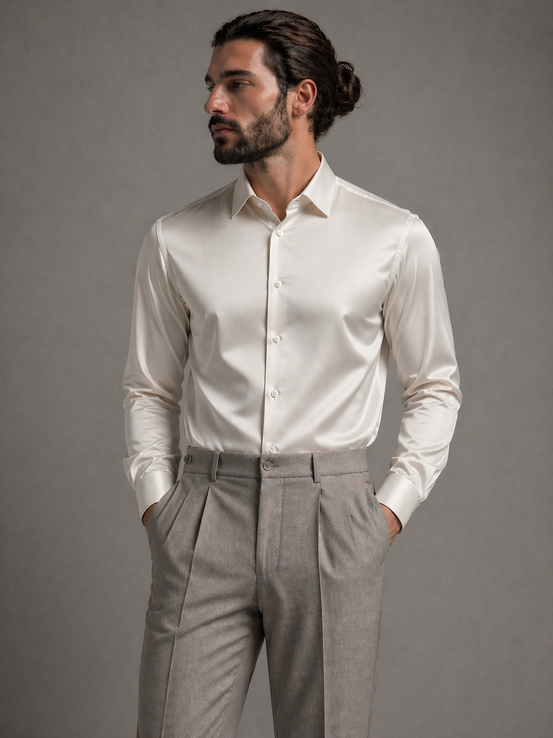 Cream Stretch Premium Shirt