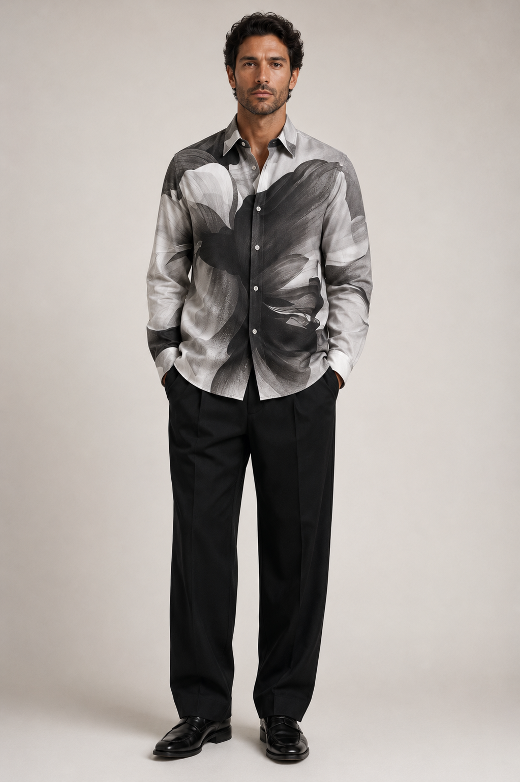 Black Asphalt Print Shirt