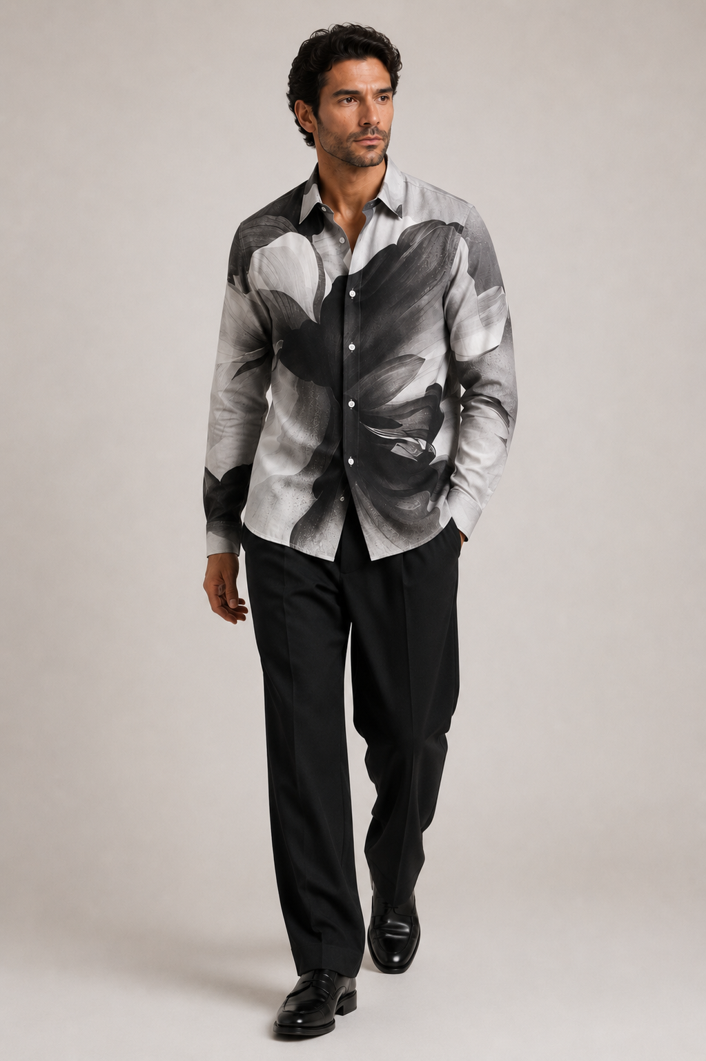 Black Asphalt Print Shirt
