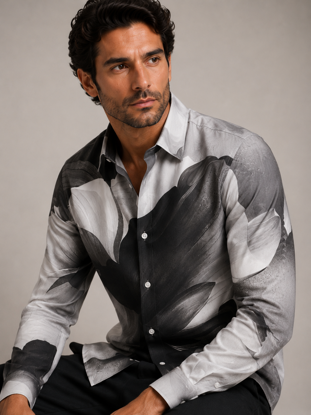 Black Asphalt Print Shirt