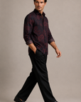 Maroon Wide Print Shirt
