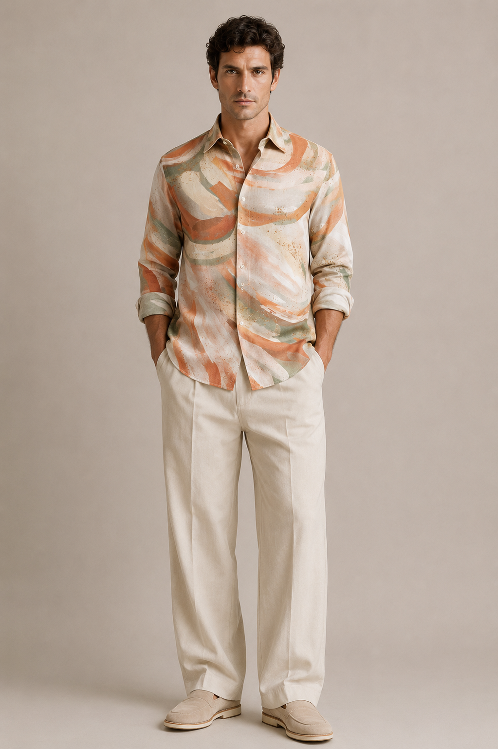 Orange Dreamy Print Shirt