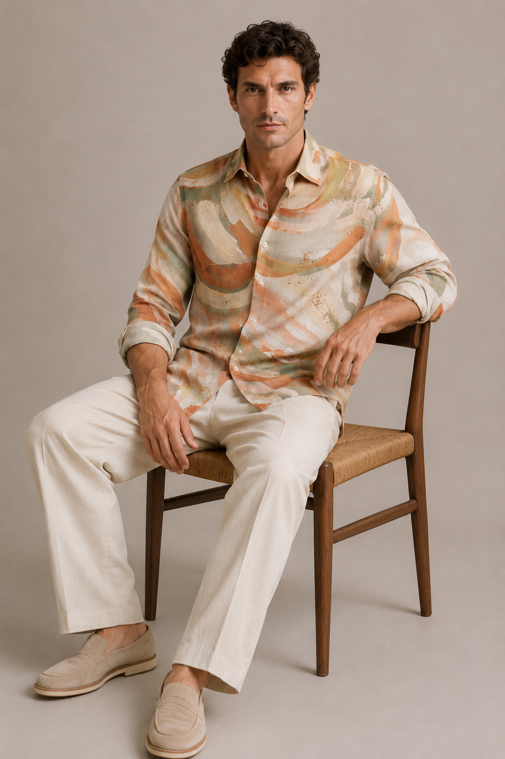 Orange Dreamy Print Shirt