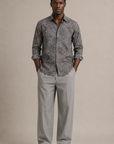 Grey Paisley Print Shirt