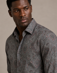 Grey Paisley Print Shirt