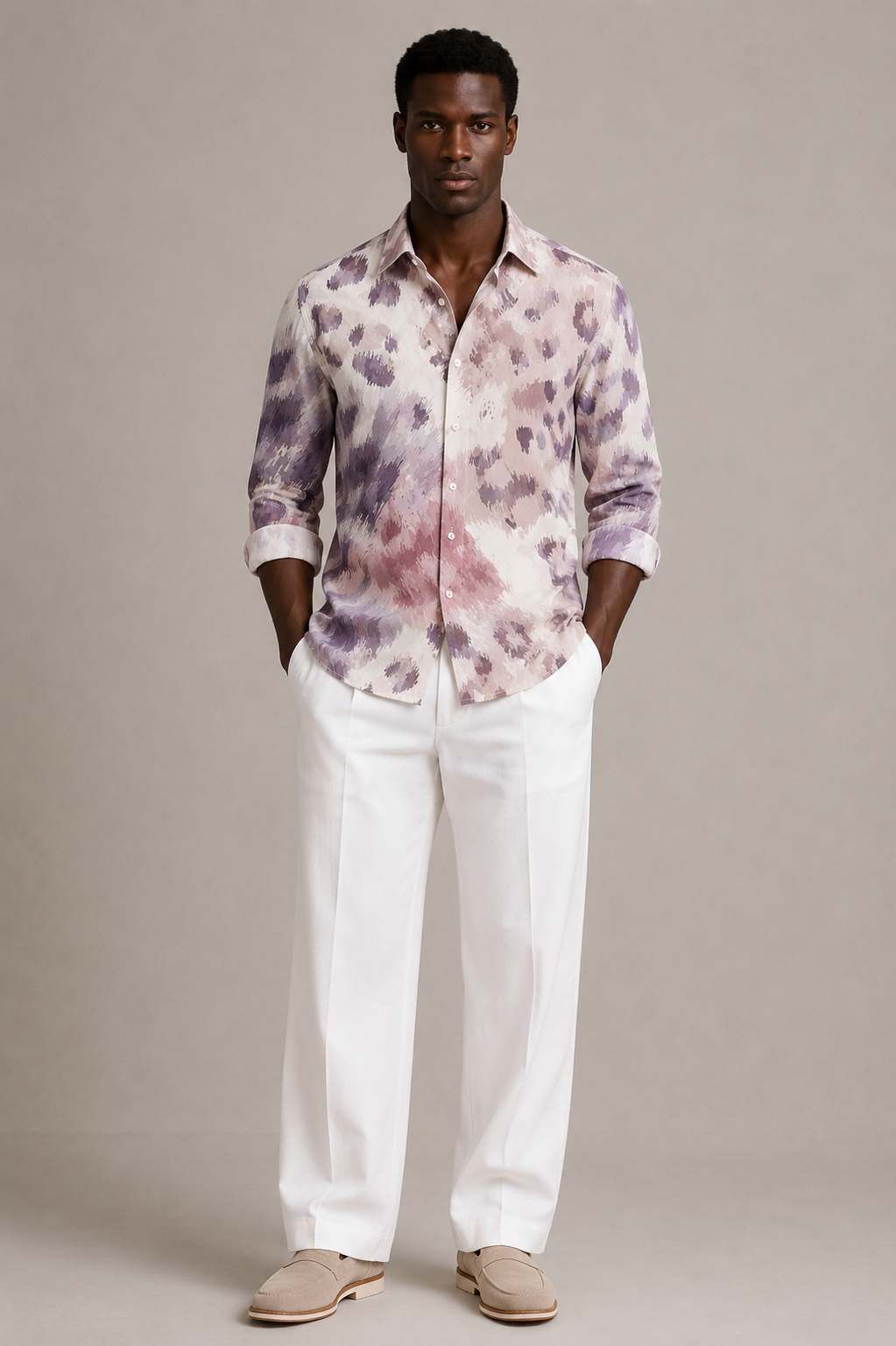 Lilac Flower Print Shirt