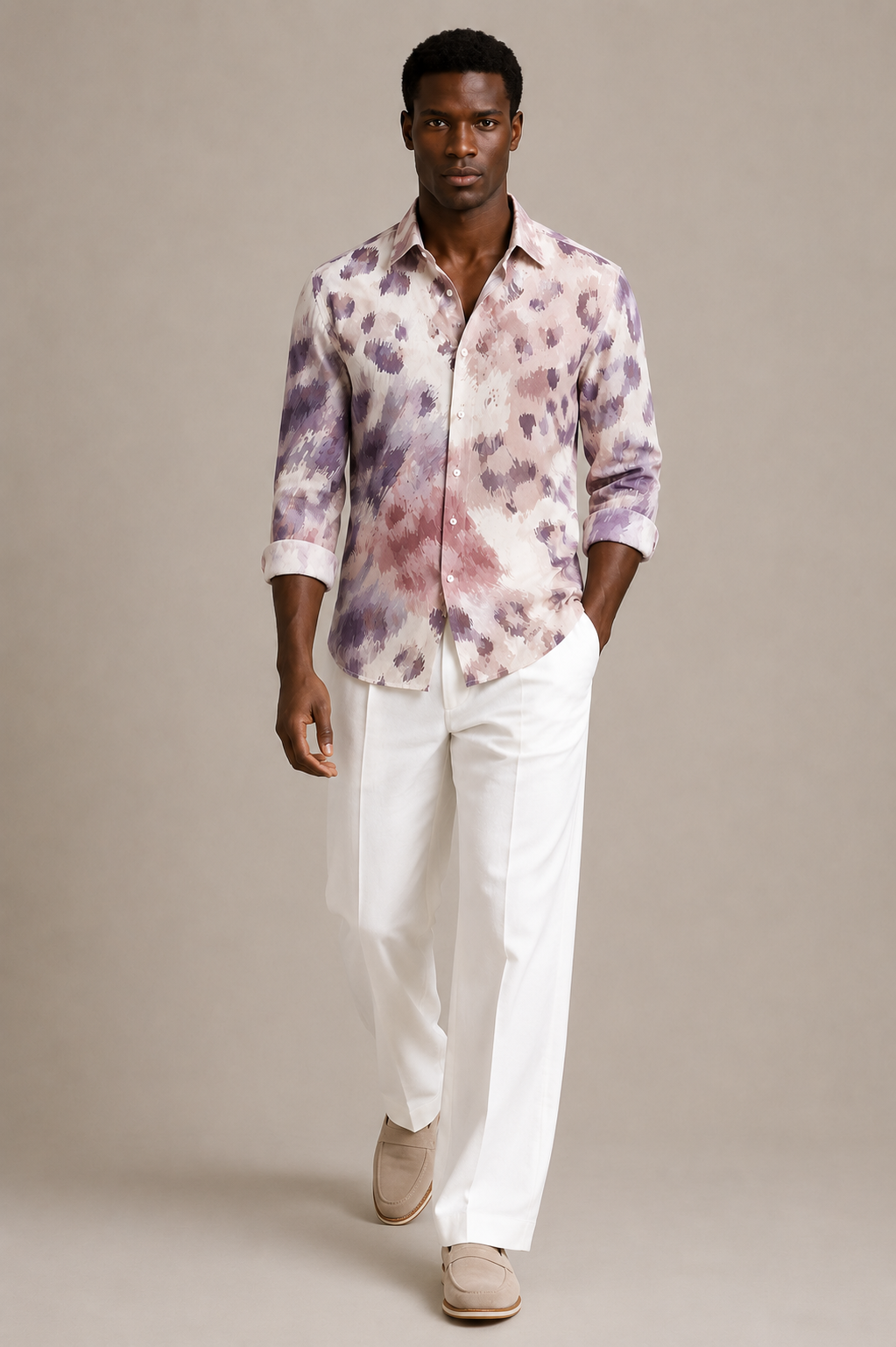 Lilac Flower Print Shirt