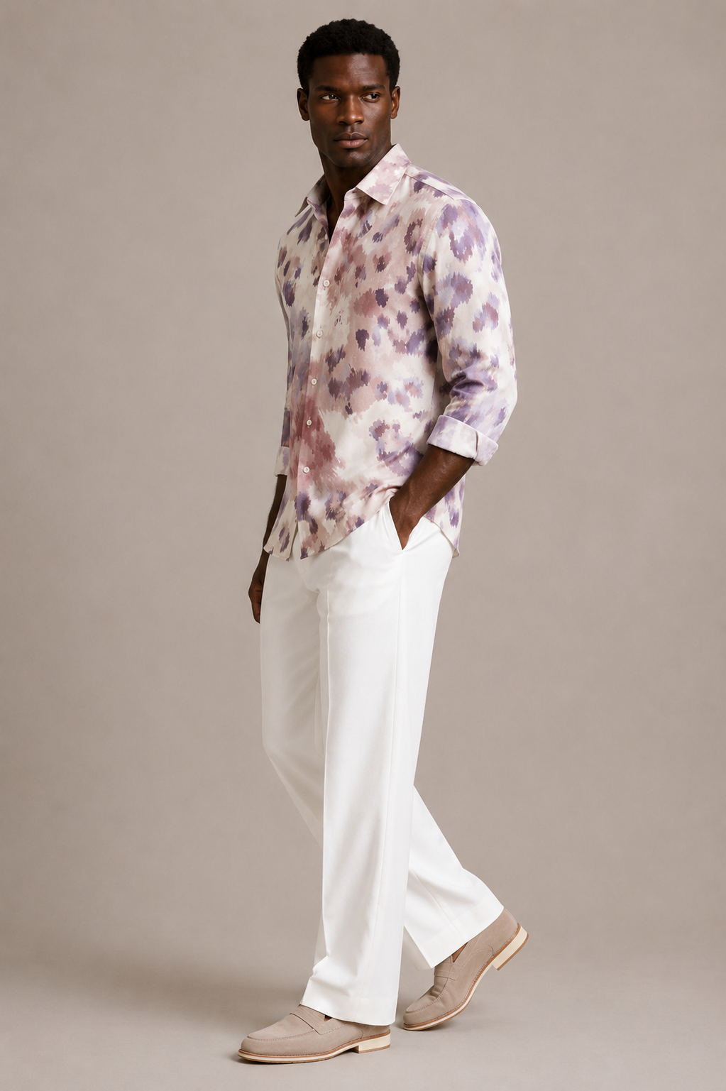 Lilac Flower Print Shirt