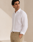 White Linen Casual Shirt