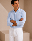 Blue Linen Casual Shirt