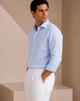 Blue Linen Casual Shirt