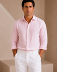 Pink Linen Casual Shirt