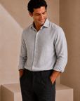 Light Grey Linen Casual Shirt