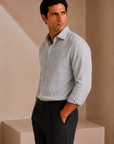 Light Grey Linen Casual Shirt