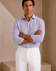 Light Purple Linen Casual Shirt
