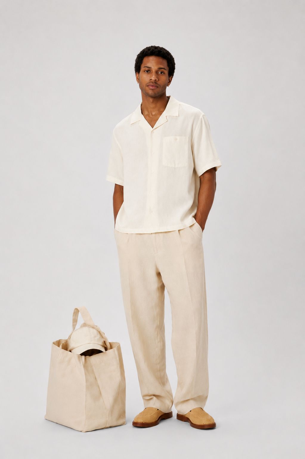 Ivory Holiday Linen Casual Shirt