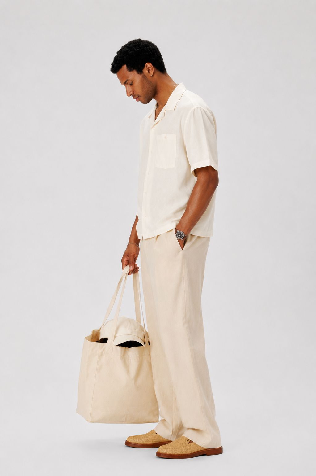 Ivory Holiday Linen Casual Shirt