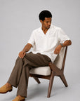 White Holiday Linen Casual Shirt