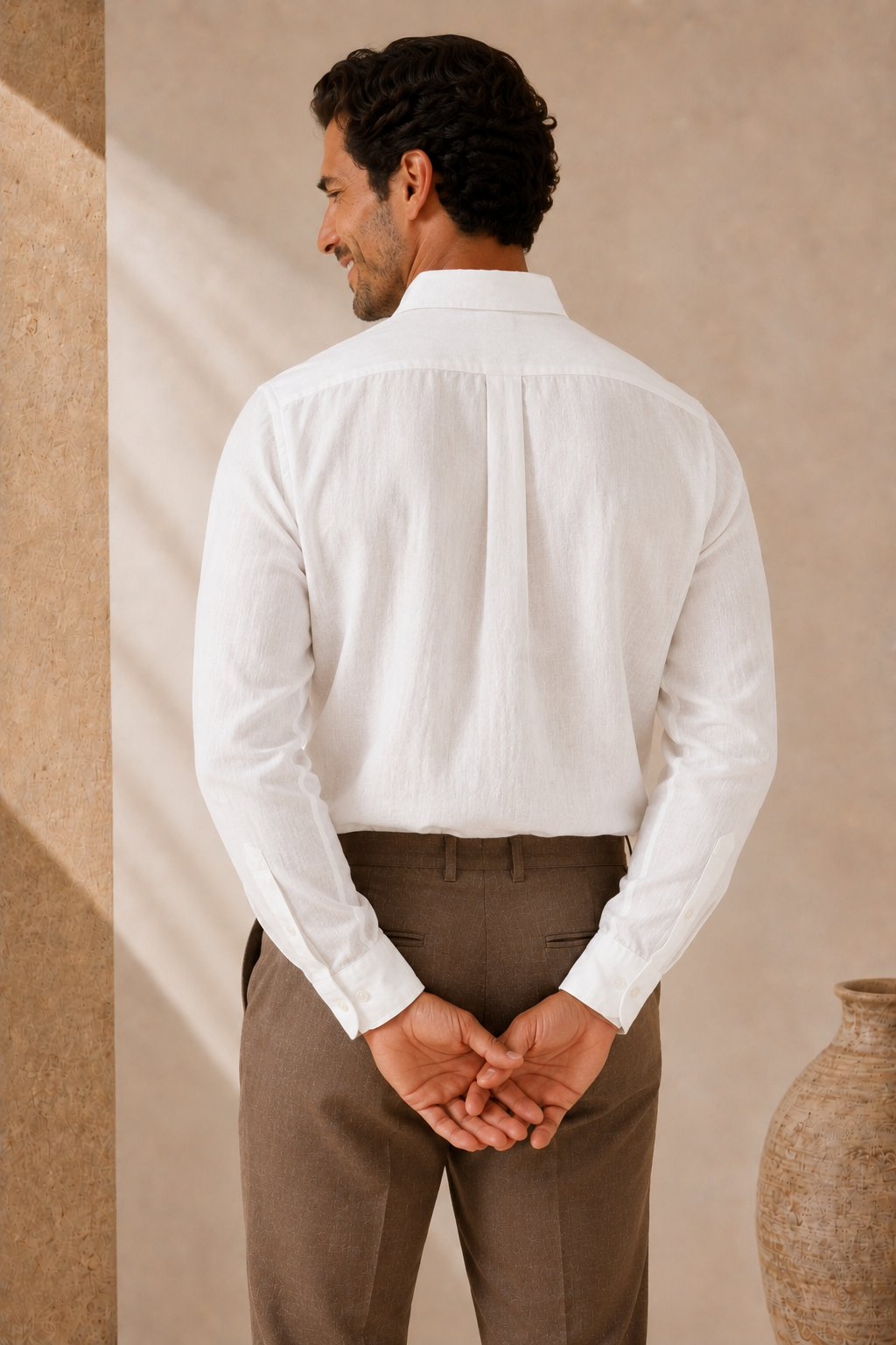 White Linen Button Down Shirt