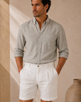 Pumice Khaki Linen Button Down Shirt