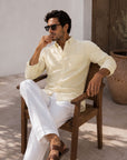 Yellow Linen Button Down Shirt