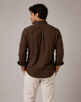 Brown Linen Button Down Shirt