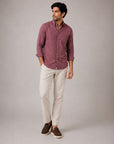 Cherry Linen Button Down Shirt