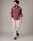 Cherry Linen Button Down Shirt