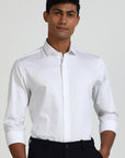 Satin White Formal Stripe Shirt