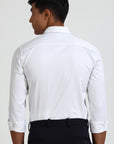 Satin White Formal Stripe Shirt