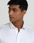 Satin White Formal Stripe Shirt