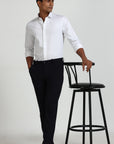 Satin White Formal Stripe Shirt