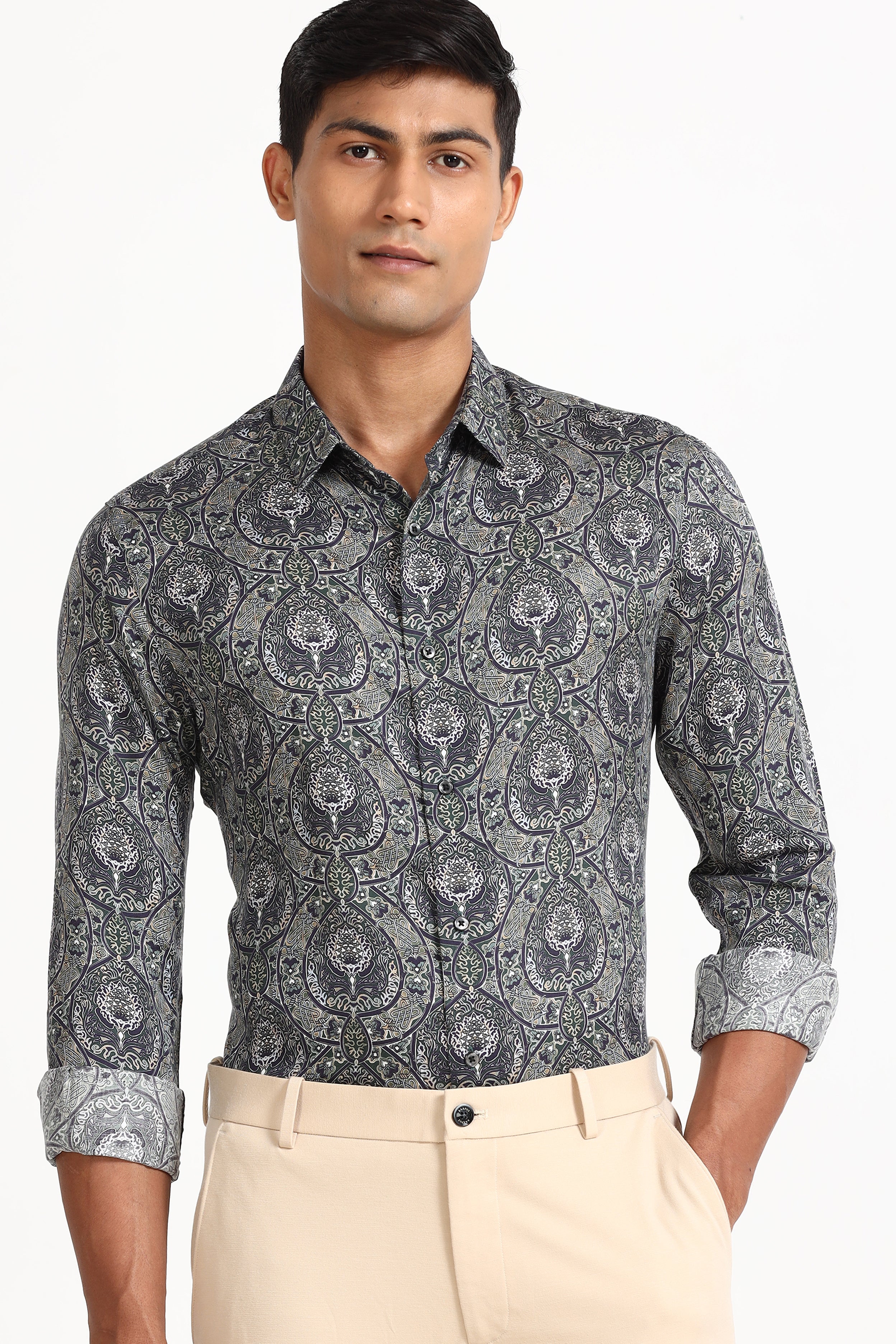 Ornate Floral Geometric Shirt