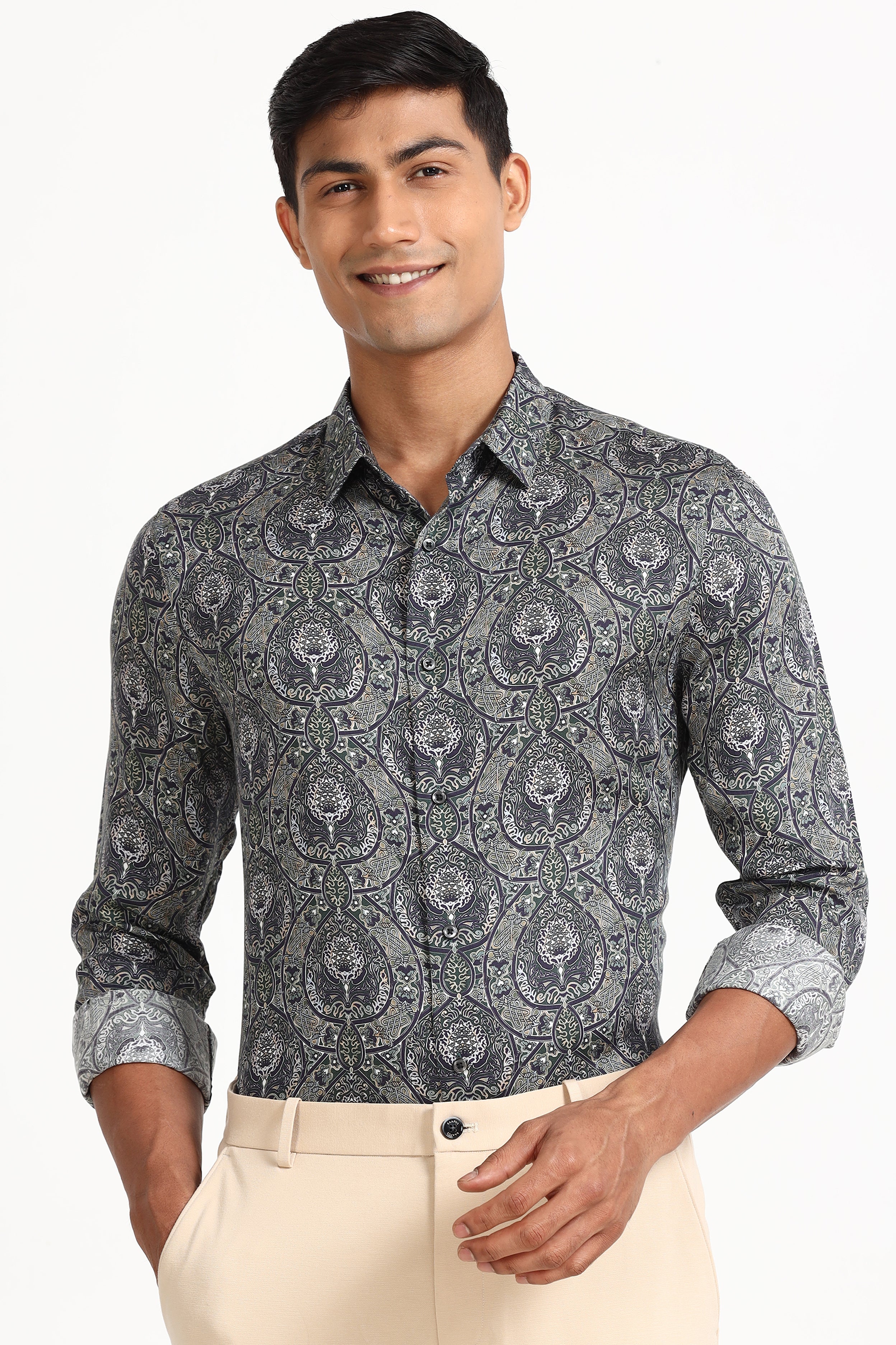 Ornate Floral Geometric Shirt