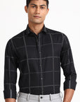 Black Square Check Shirt