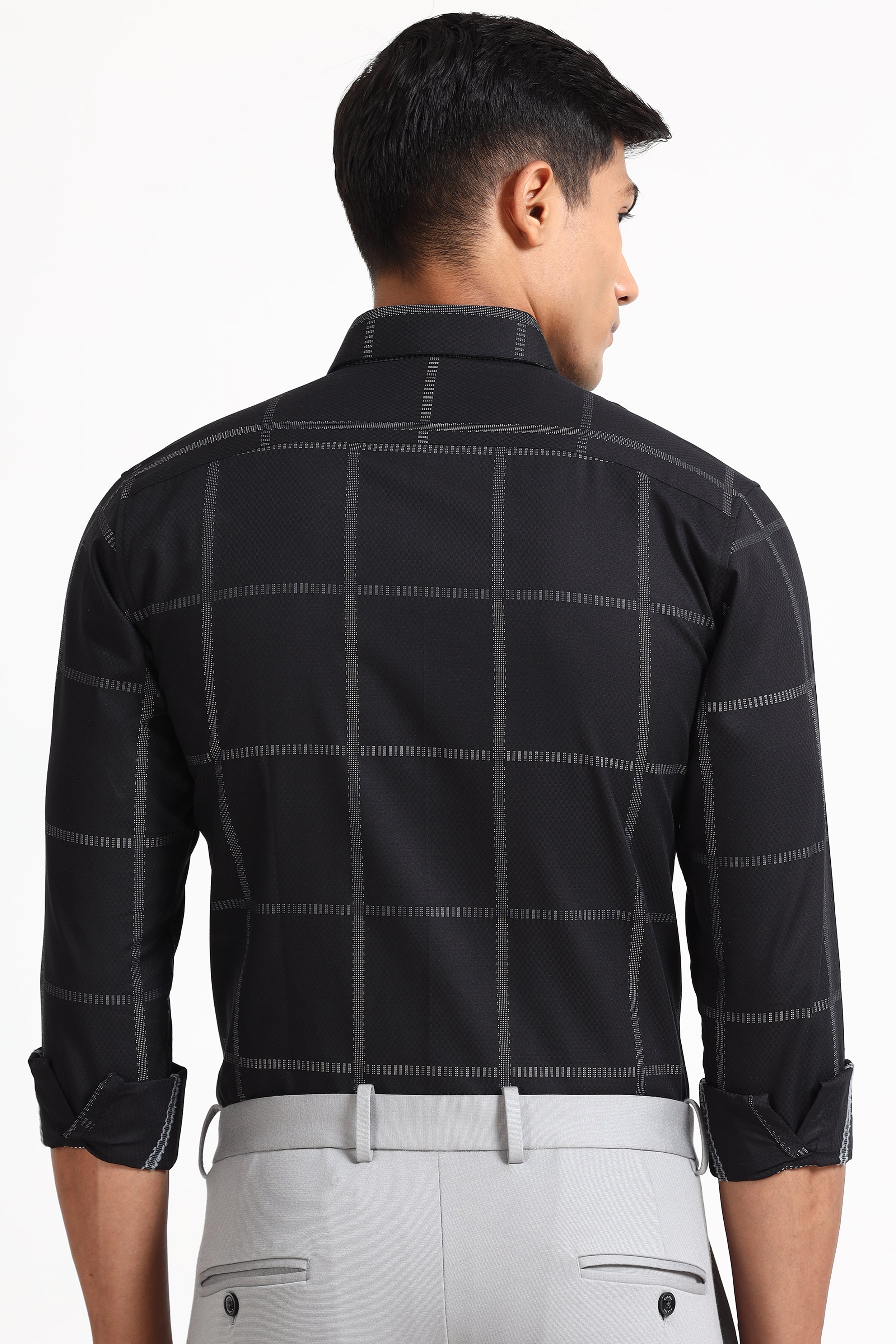 Black Square Check Shirt