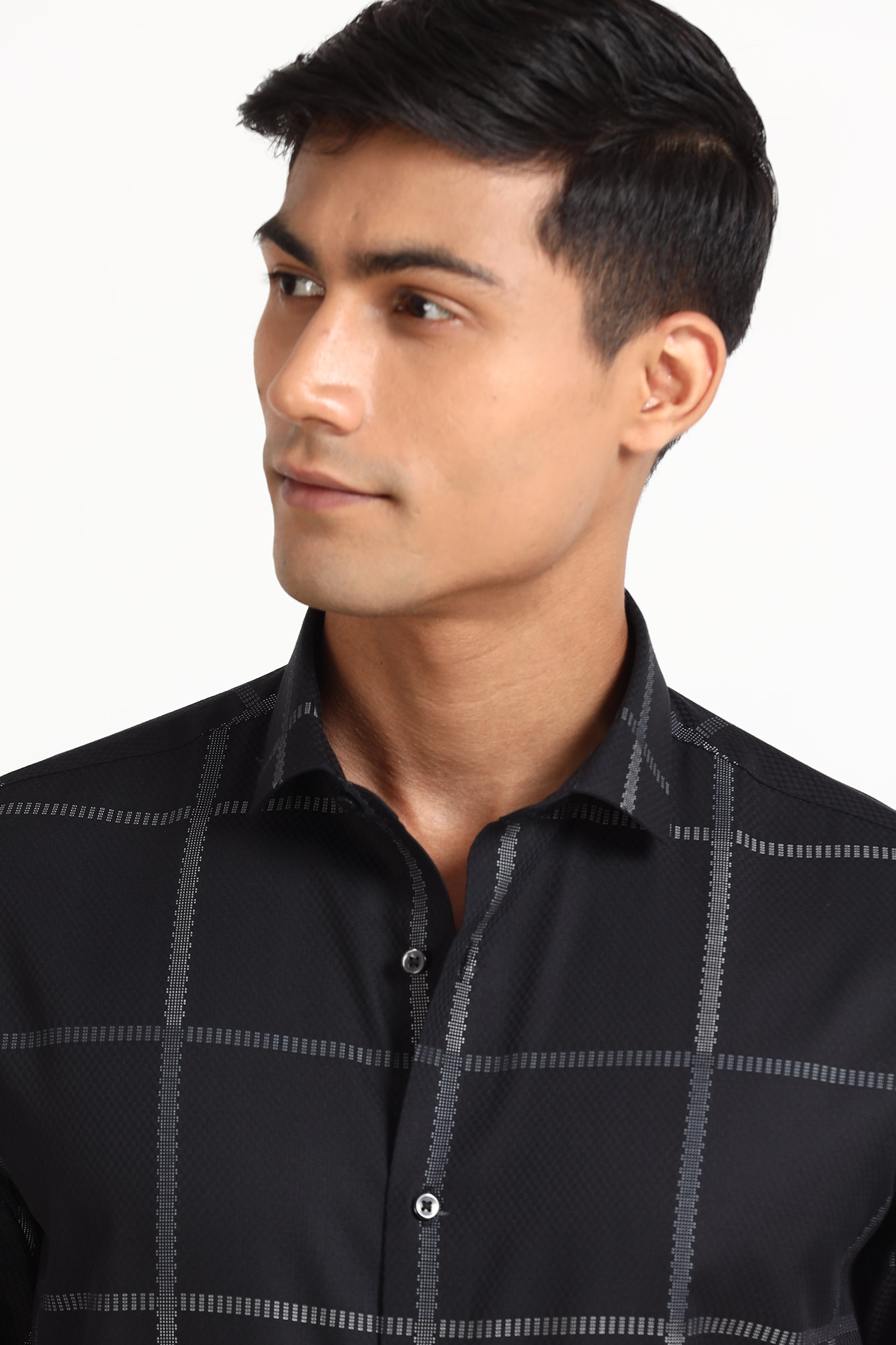 Black Square Check Shirt