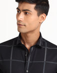 Black Square Check Shirt