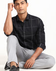 Black Square Check Shirt