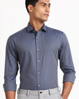 Blue Herringbone Formal Shirt