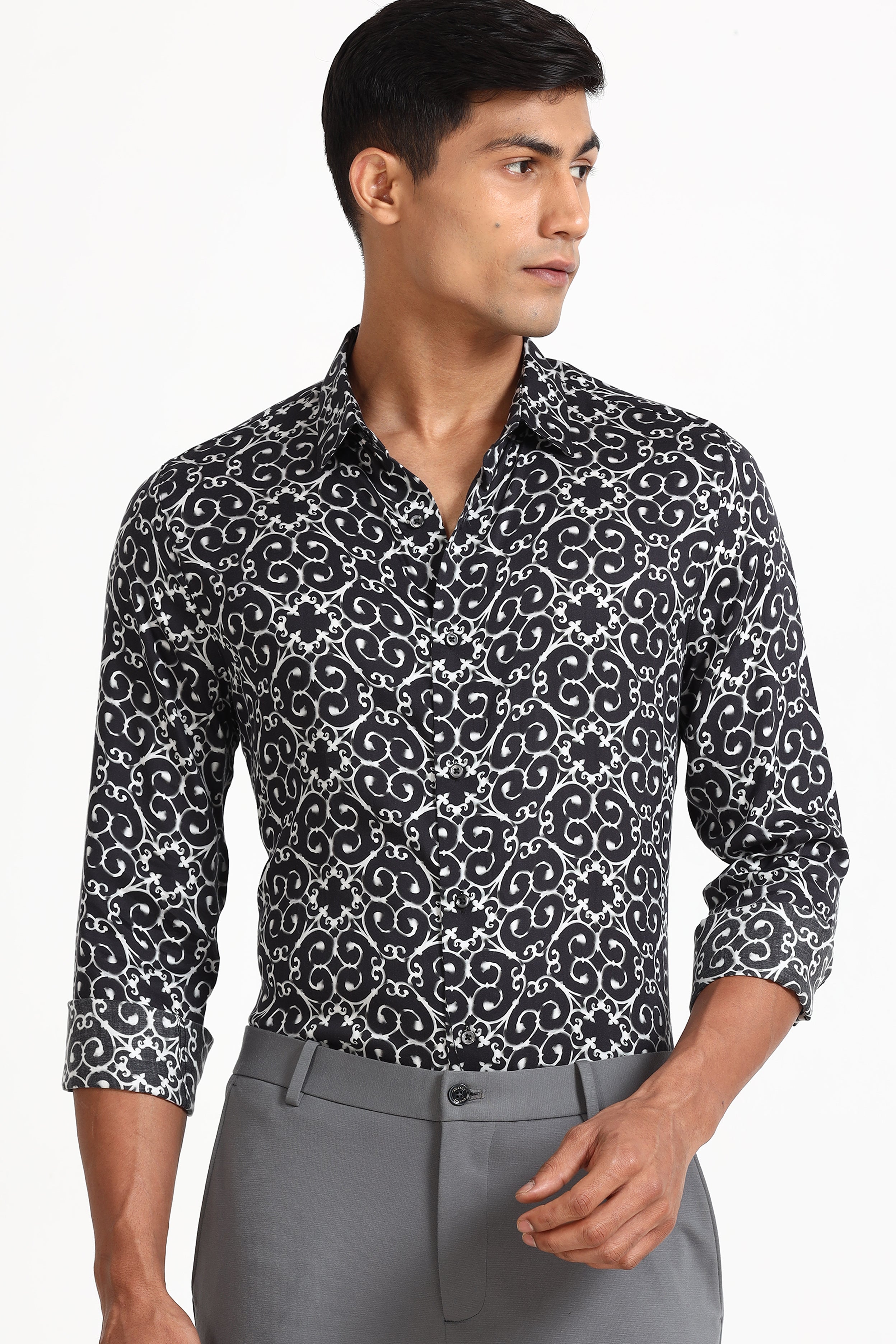 Midnight Swirl Elegance Shirt