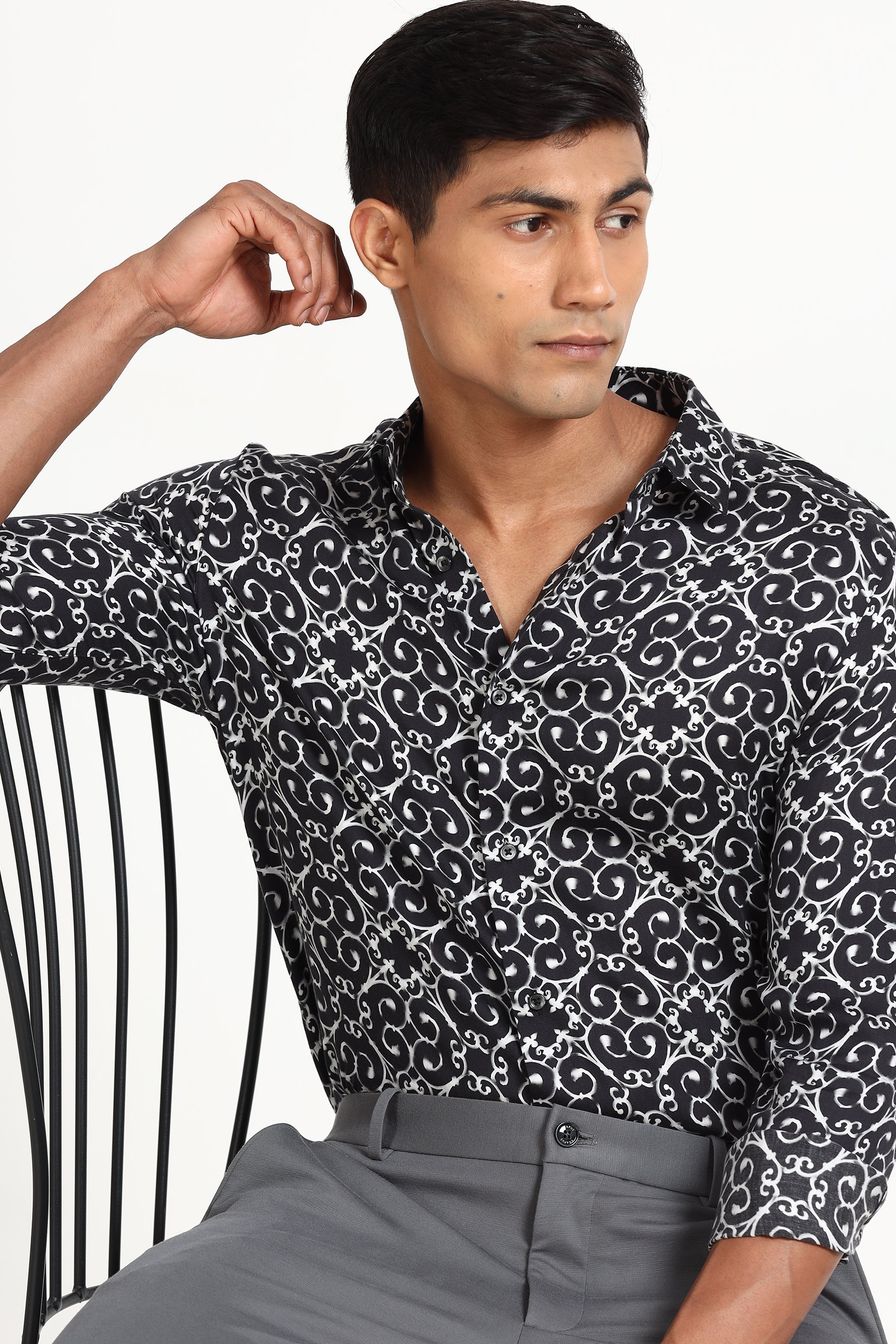 Midnight Swirl Elegance Shirt