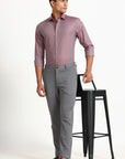 Pink Herringbone Formal Shirt