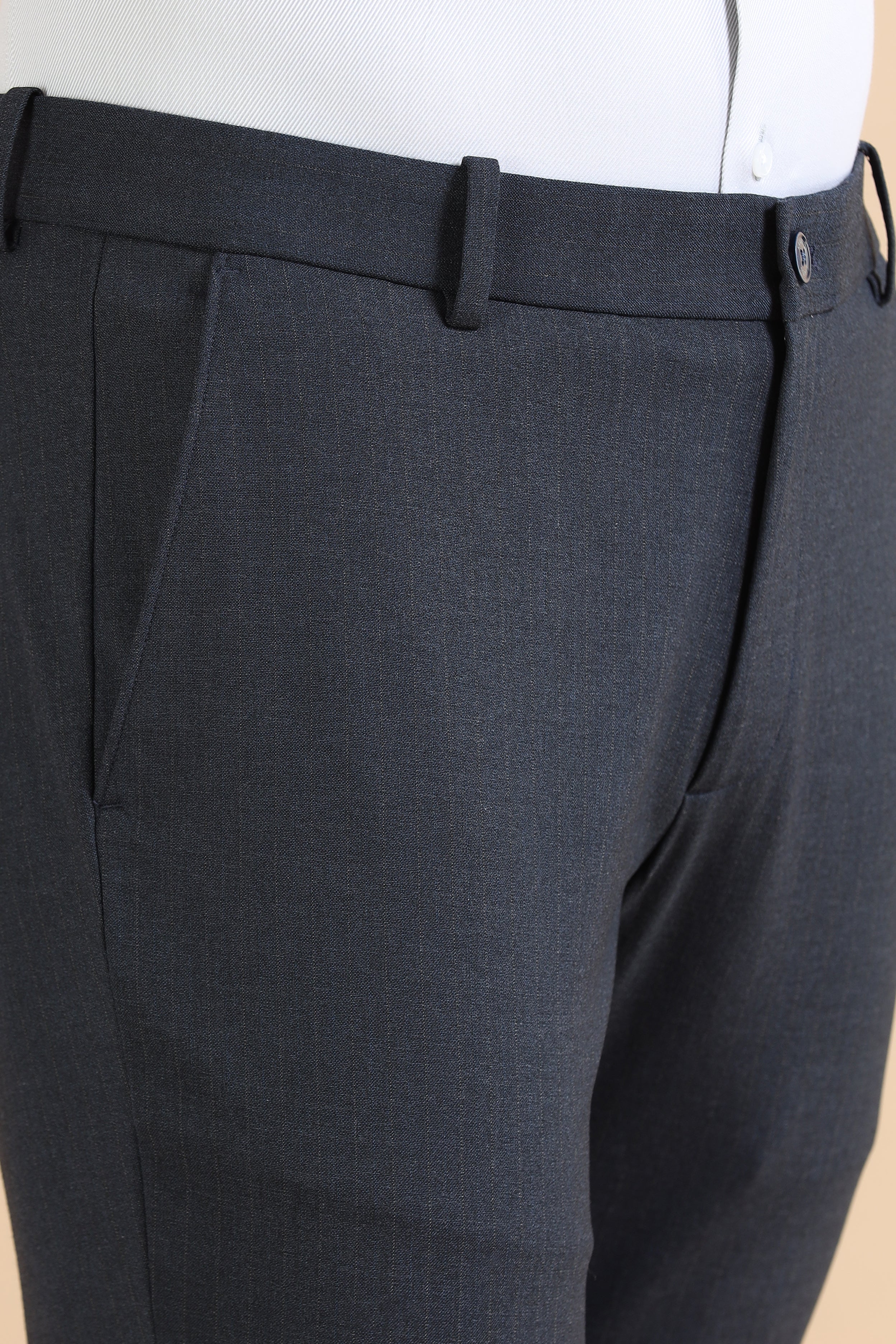 Navy Stripe Formal Trousers