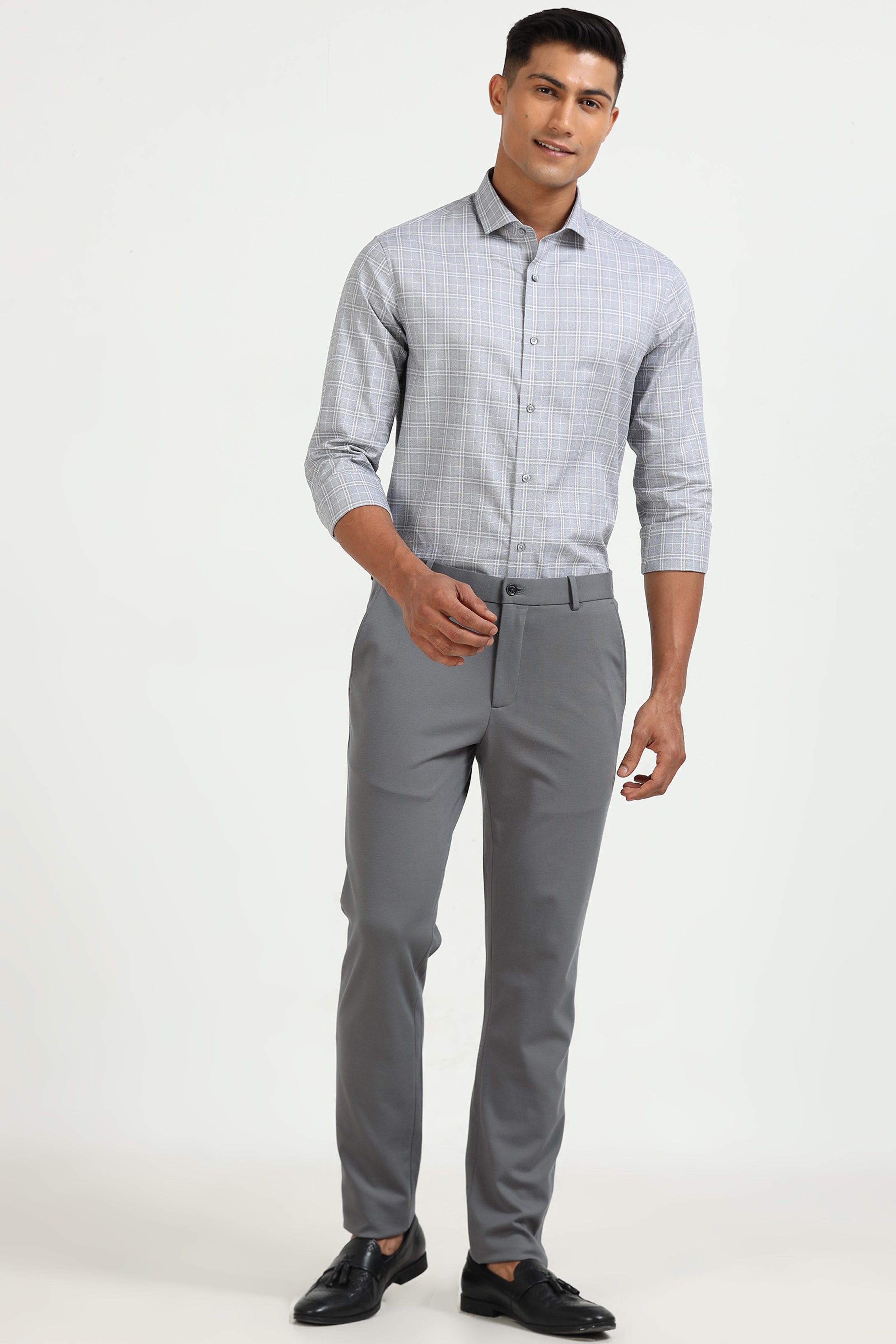 Grey Grid Elegance Shirt