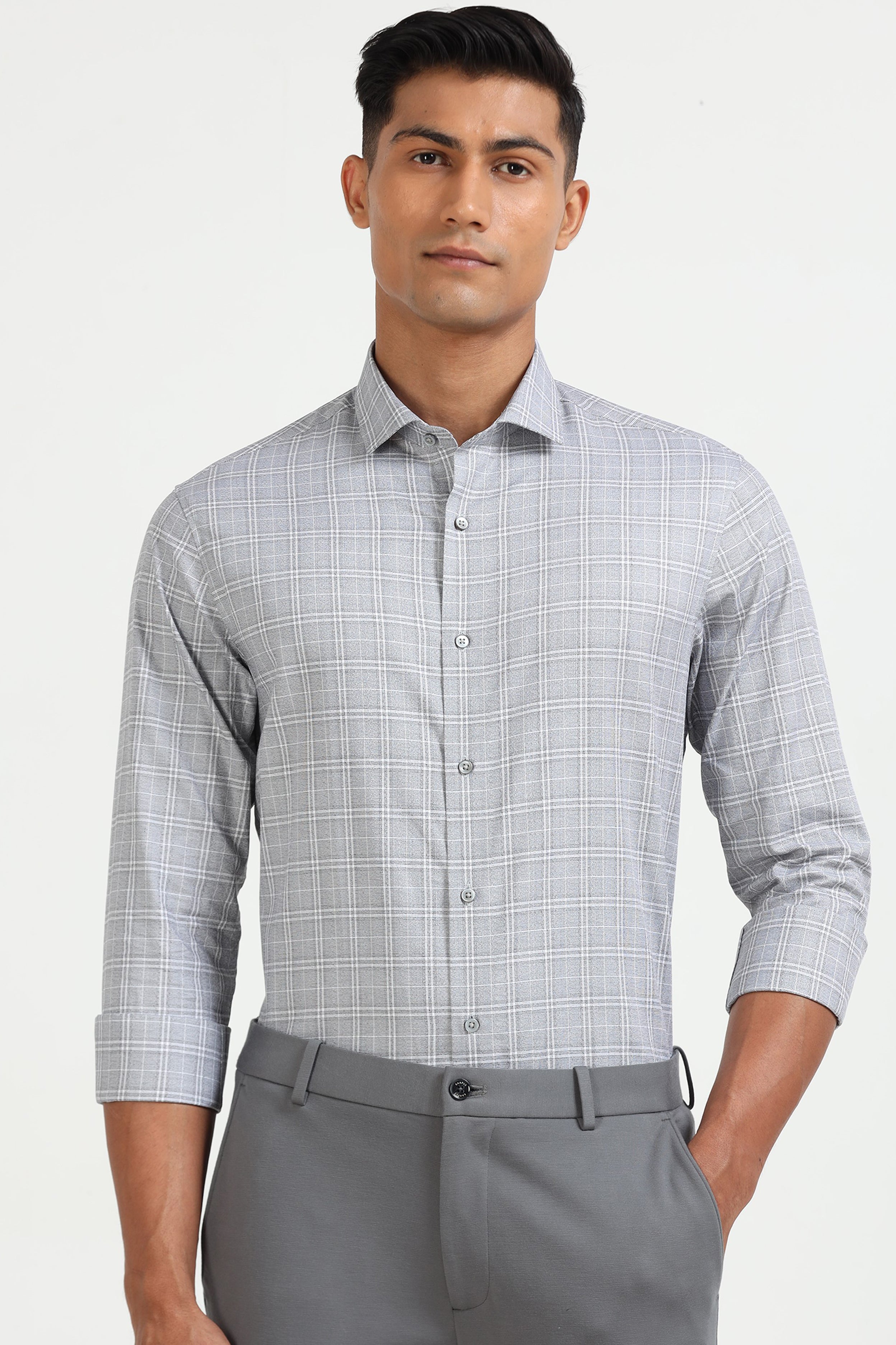 Grey Grid Elegance Shirt