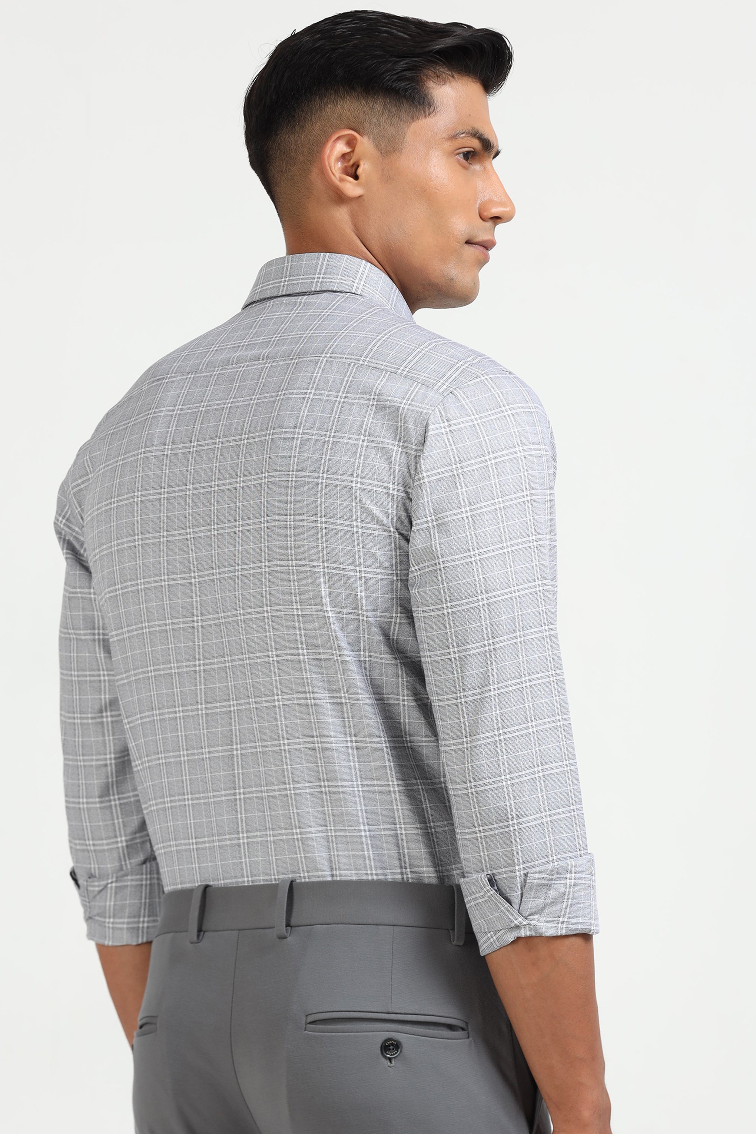 Grey Grid Elegance Shirt