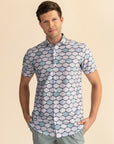 Half Sleeves Geometric Balloon Print Shirt EOSS