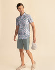 Half Sleeves Geometric Balloon Print Shirt EOSS