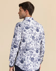 Navy floral casual shirt